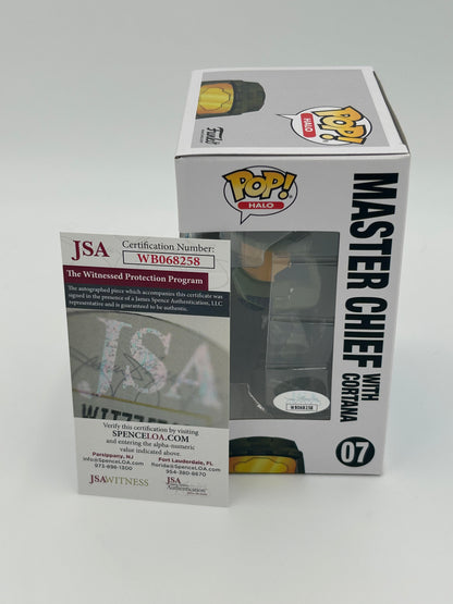 Steve Downes Signed And Inscribed "Master Chief 117" Master Chief With Cortana "Halo" #07 Funko Pop! Vinyl Figure (JSA Witnessed)
