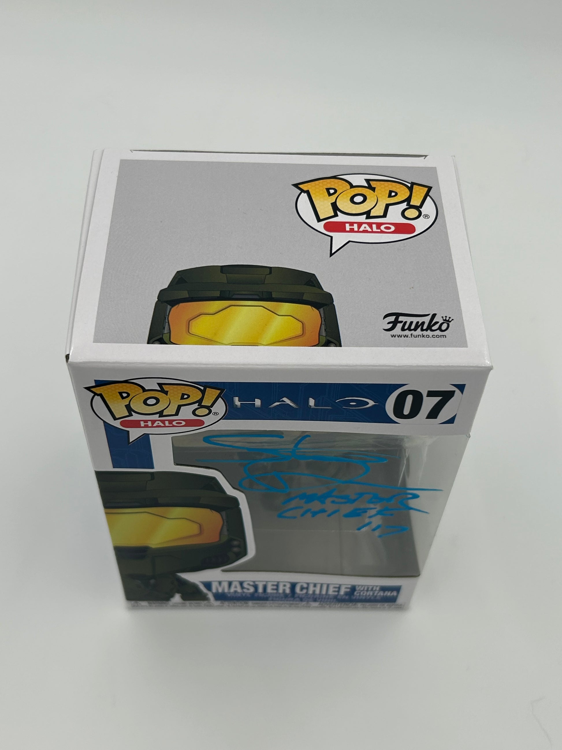 Photo of Steve Downes Signed And Inscribed "Master Chief 117" Master Chief With Cortana "Halo" #07 Funko Pop! Vinyl Figure (JSA Witnessed) at InkedAuction.com.