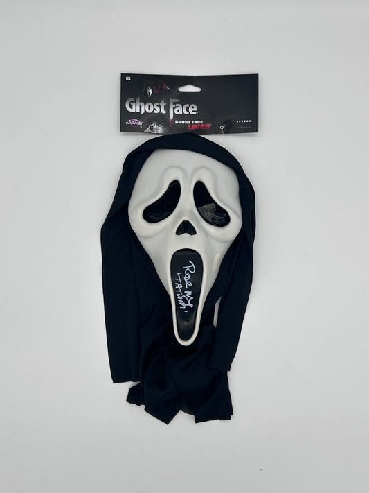 Rose McGowan Signed And Inscribed "Tatum" "Scream" Ghostface Mask (JSA Witnessed)