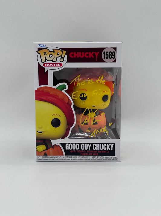 Alex Vincent Signed And Inscribed "This is the end, friend!" Good Guy Chucky "CHUCKY" #1589 Funko Pop! Vinyl Figure (JSA)