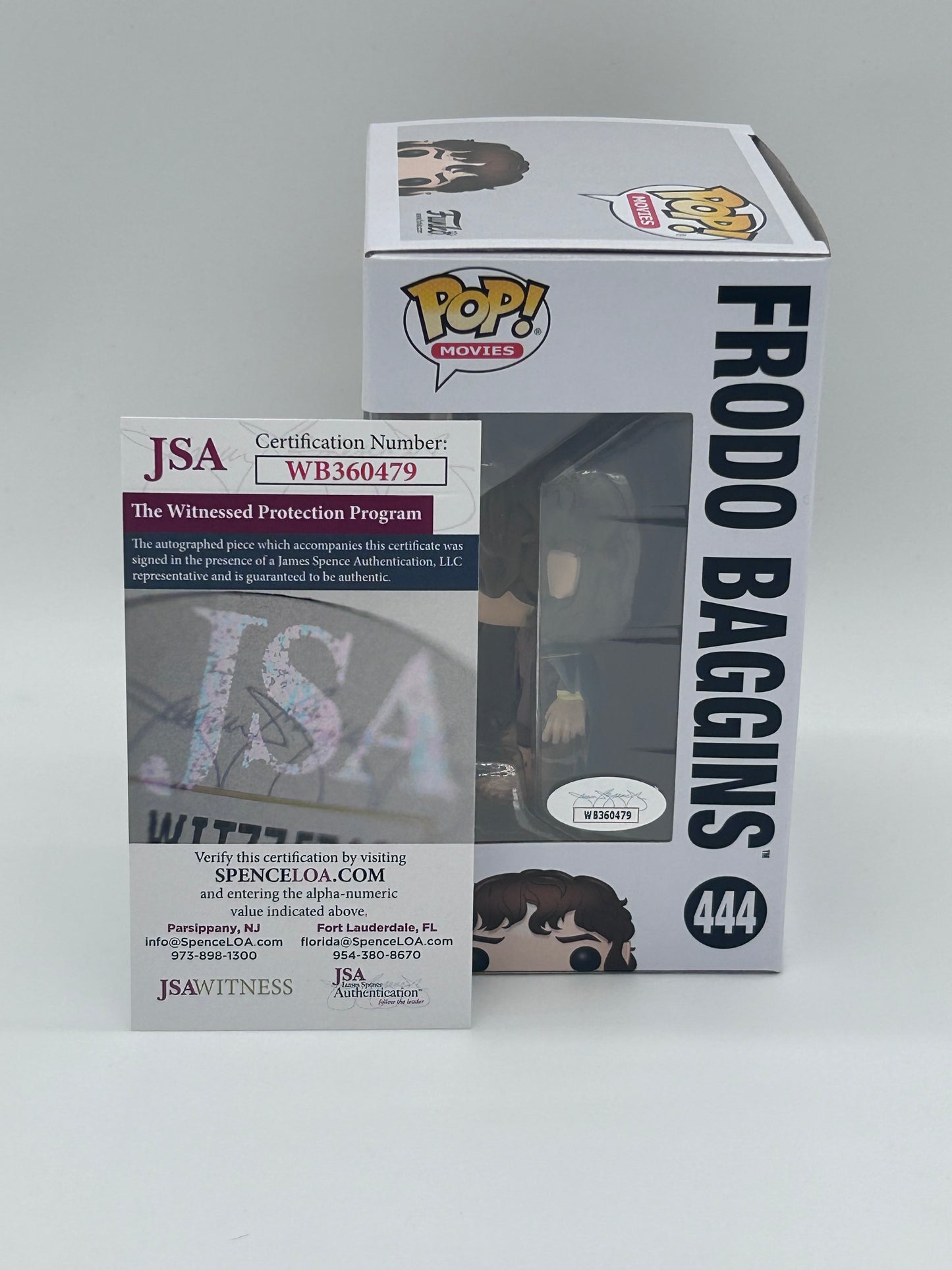 Elijah Wood Signed Frodo Baggins "The Lord of the Rings" #444 Funko Pop! Vinyl Figure (JSA Witnessed)