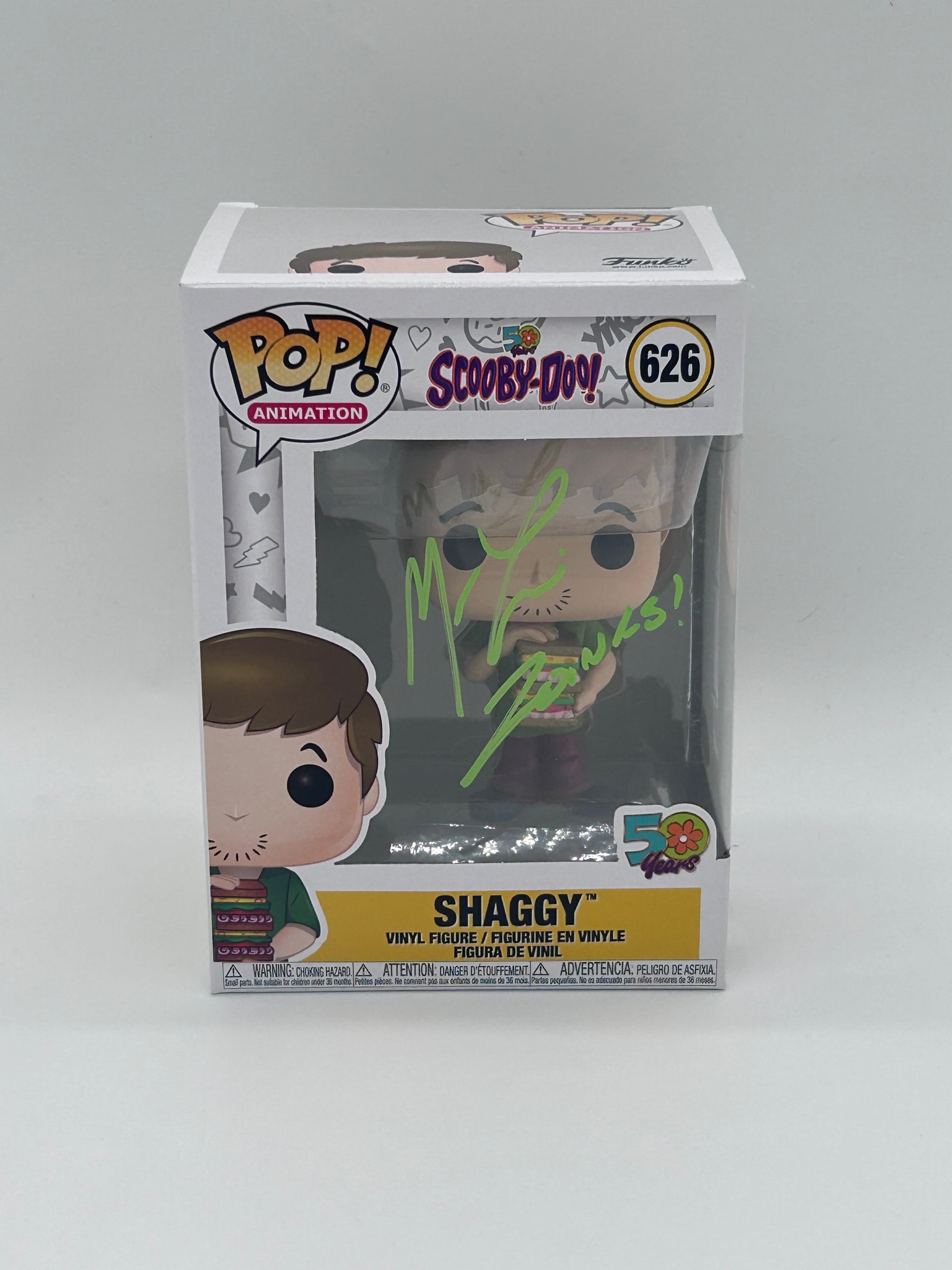 Photo of Matthew Lillard Signed And Inscribed "Zoinks!" Shaggy "Scooby-Doo" #626 Funko Pop! Vinyl Figure (JSA Witnessed) at InkedAuction.com.