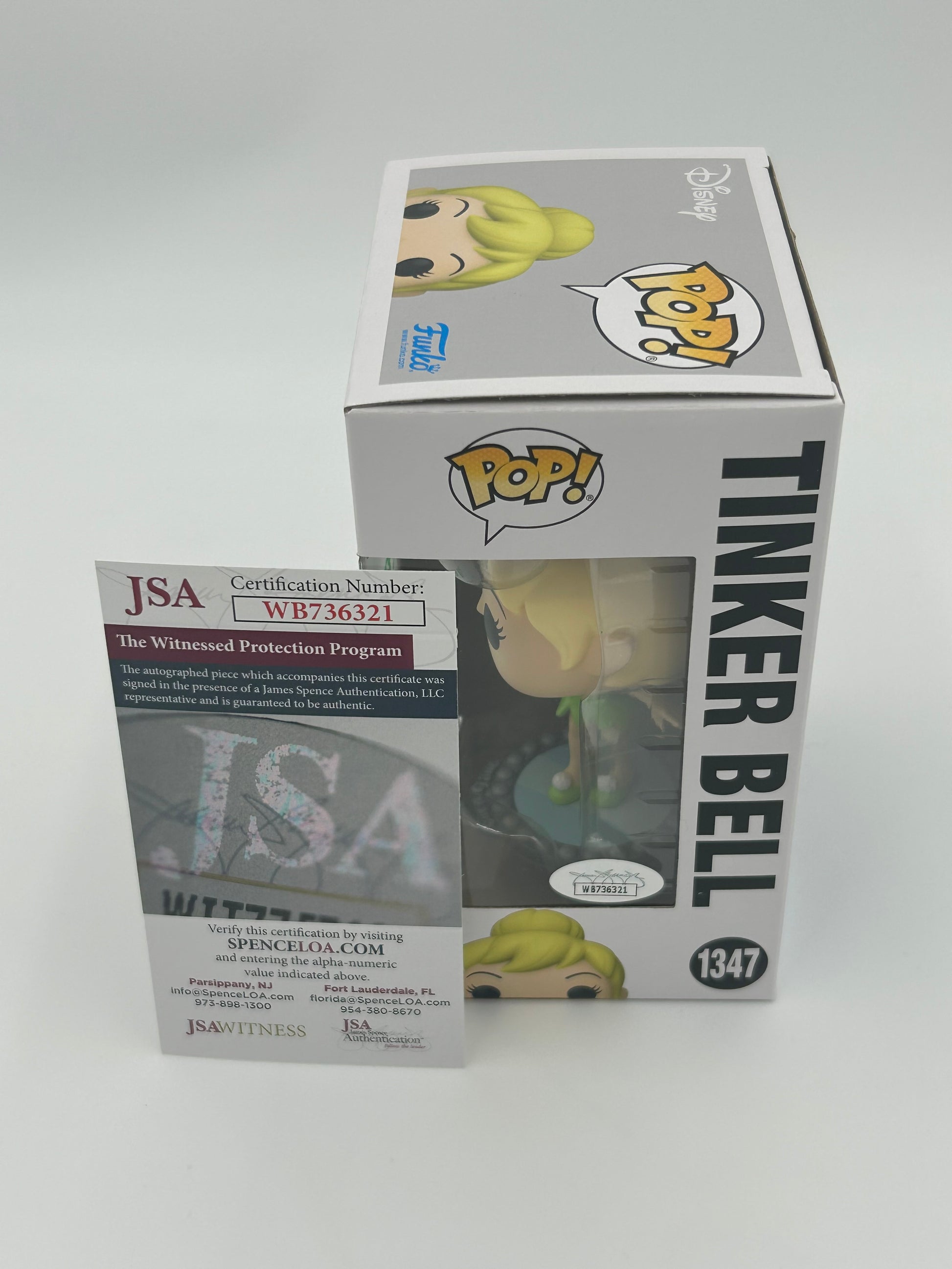 Photo of Margaret Kerry Signed and Inscribed "Tinker Bell" Tinker Bell "Peter Pan" #1347 Funko Pop! Vinyl Figure (JSA Witnessed) at InkedAuction.com.