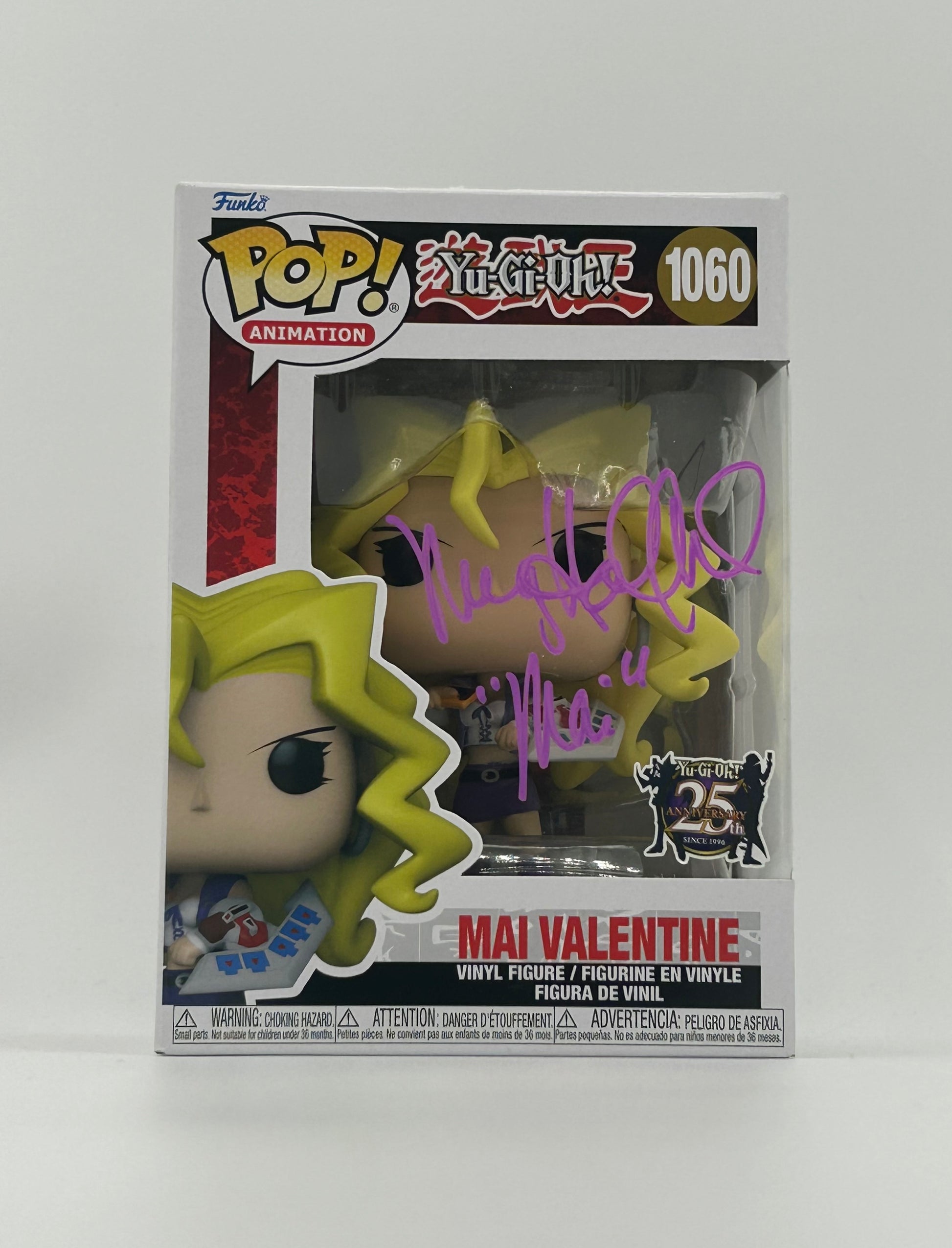 Photo of Megan Hollingshead Signed and Inscribed "Mai" Mai Valentine "Yu-Gi-Oh!" #1060 Funko Pop! Vinyl Figure (JSA) at InkedAuction.com.