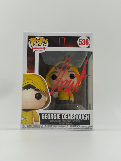 Jackson Robert Scott Signed and Inscribed "You'll Float Too!" Georgie Denbrough "IT" #536 Funko Pop! Vinyl Figure (JSA)