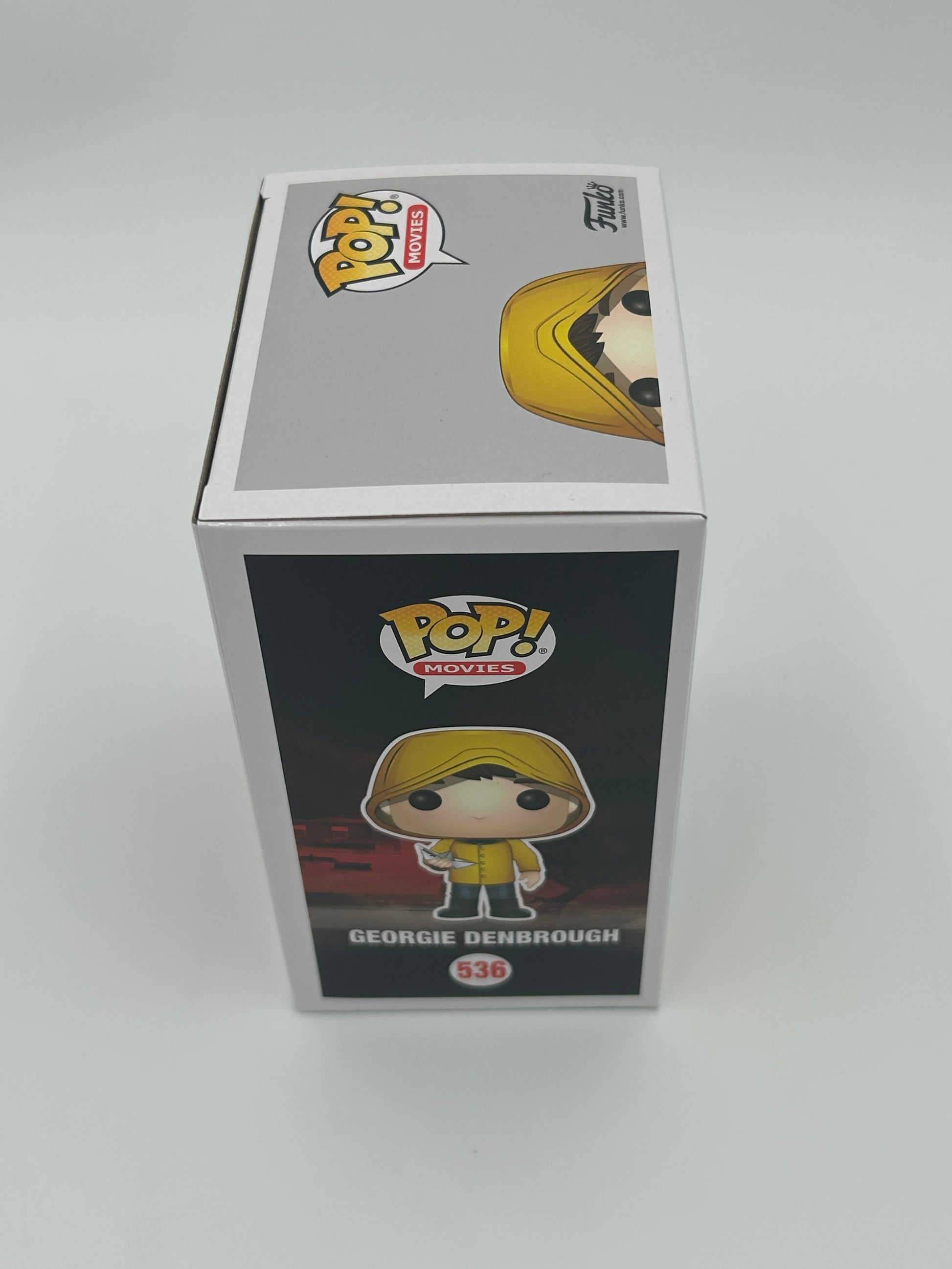 Photo of Jackson Robert Scott Signed and Inscribed "You'll Float Too!" Georgie Denbrough "IT" #536 Funko Pop! Vinyl Figure (JSA) at InkedAuction.com.