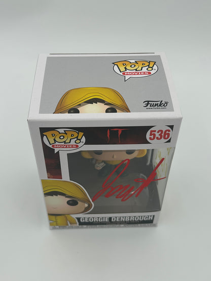 Jackson Robert Scott Signed and Inscribed "You'll Float Too!" Georgie Denbrough "IT" #536 Funko Pop! Vinyl Figure (JSA)