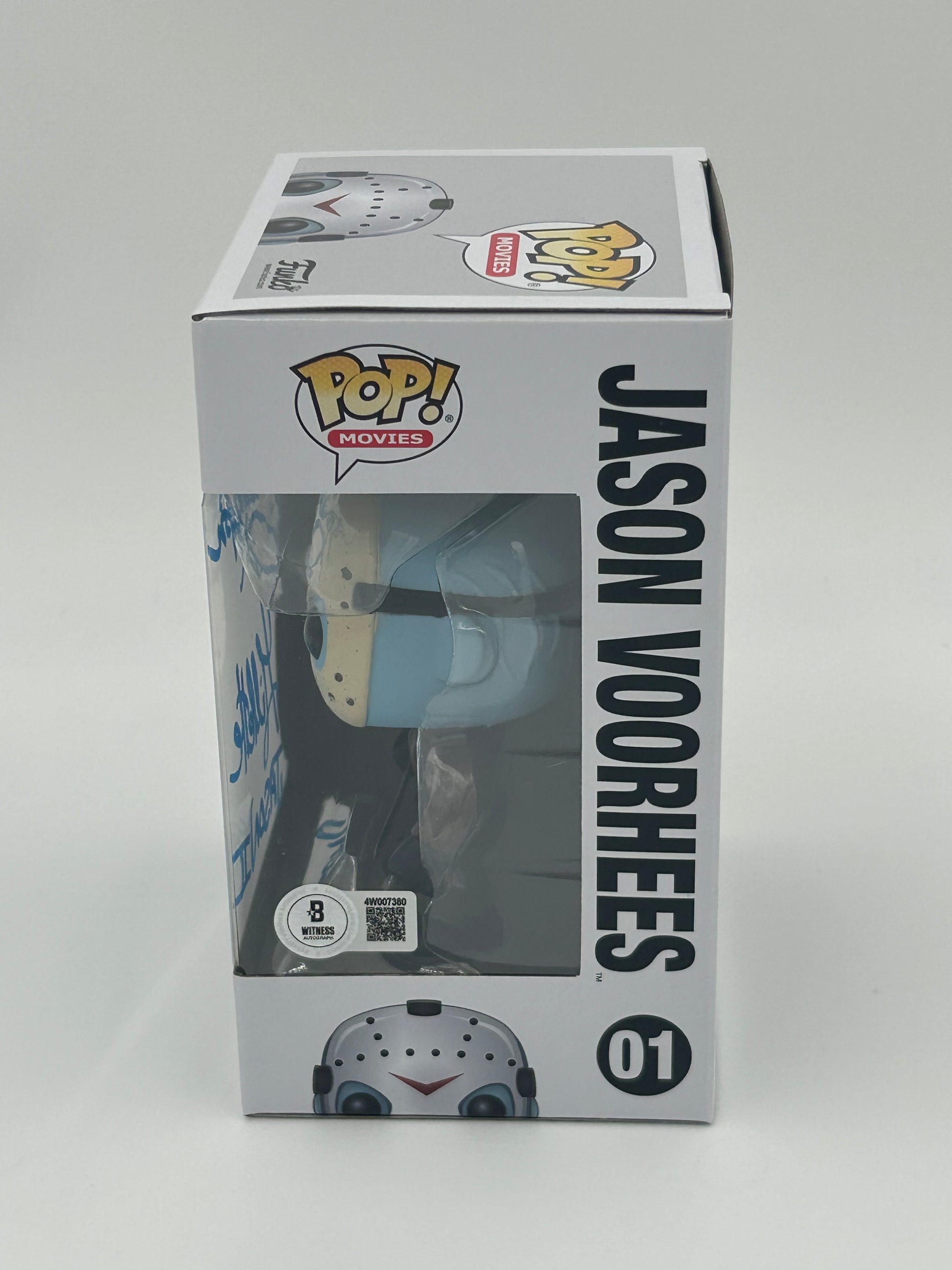 Photo of Warrington Gillette Signed and Inscribed "Jason II" Jason Voorhees "Friday The 13th" #01 Funko Pop! Vinyl Figure (Beckett Witnessed) at InkedAuction.com.