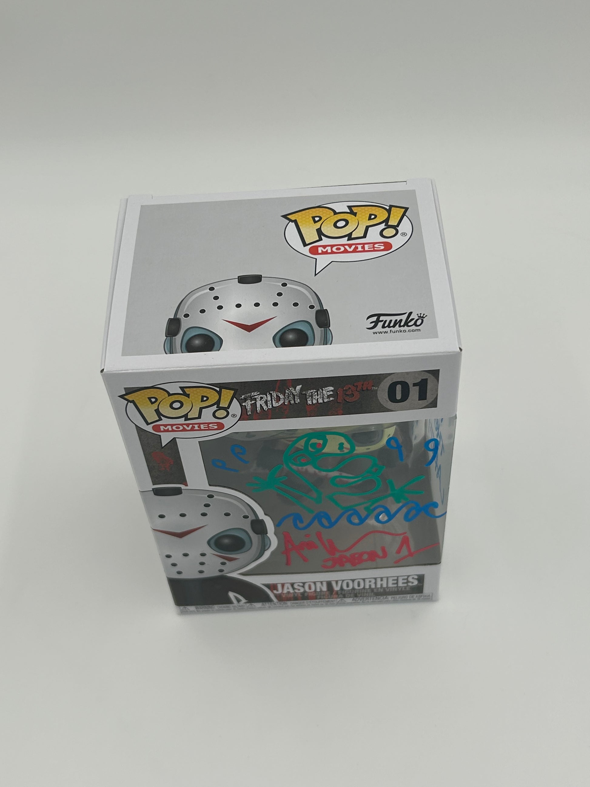 Photo of Ari Lehman Signed, Sketch, And Inscribed "The Boy In The Lake" Jason Voorhees "Friday The 13th" #01 Funko Pop! Vinyl Figure (JSA) at InkedAuction.com.