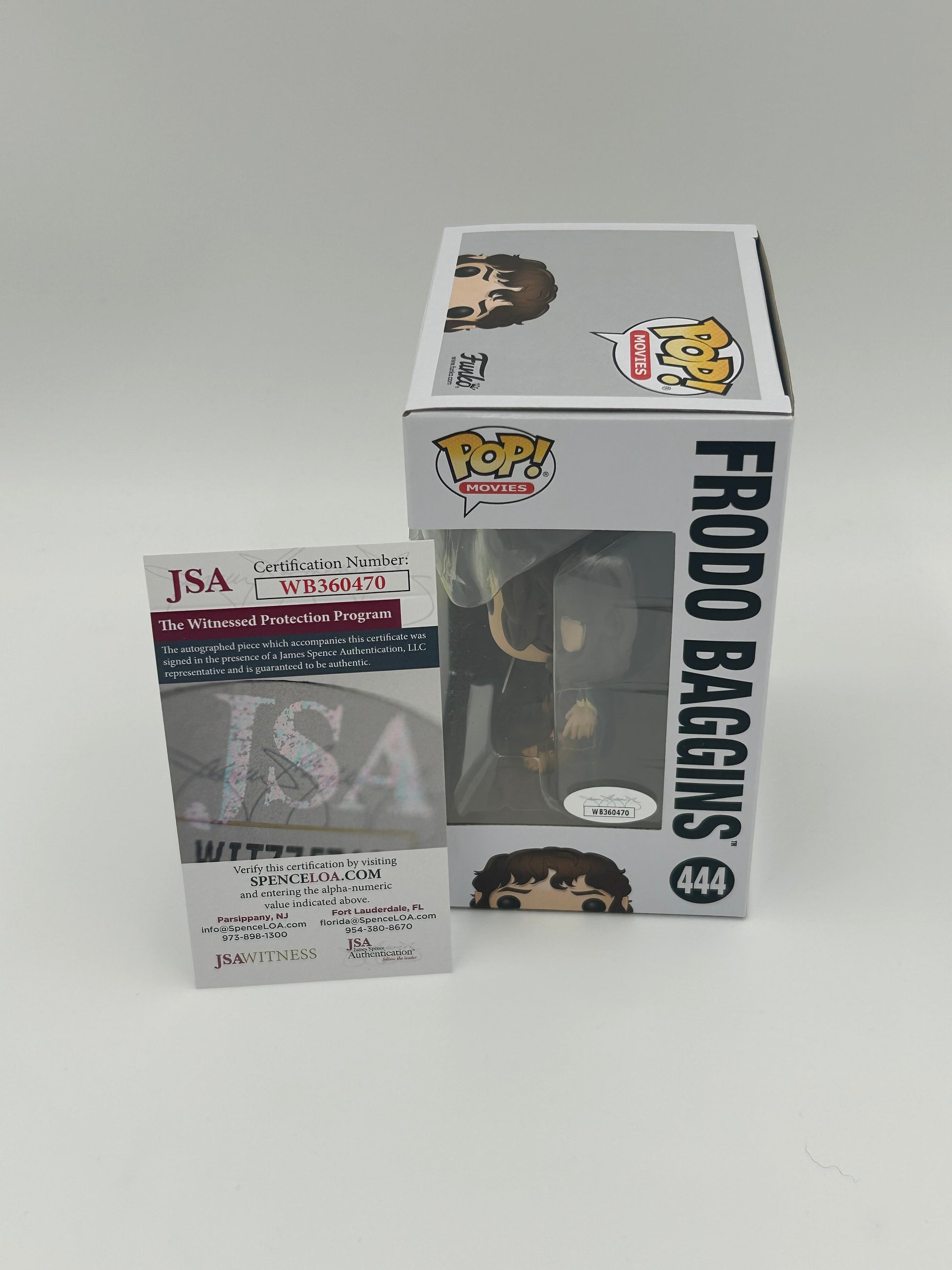 Photo of Elijah Wood Signed Frodo Baggins "The Lord of the Rings" #444 Funko Pop! Vinyl Figure (JSA Witnessed) at InkedAuction.com.