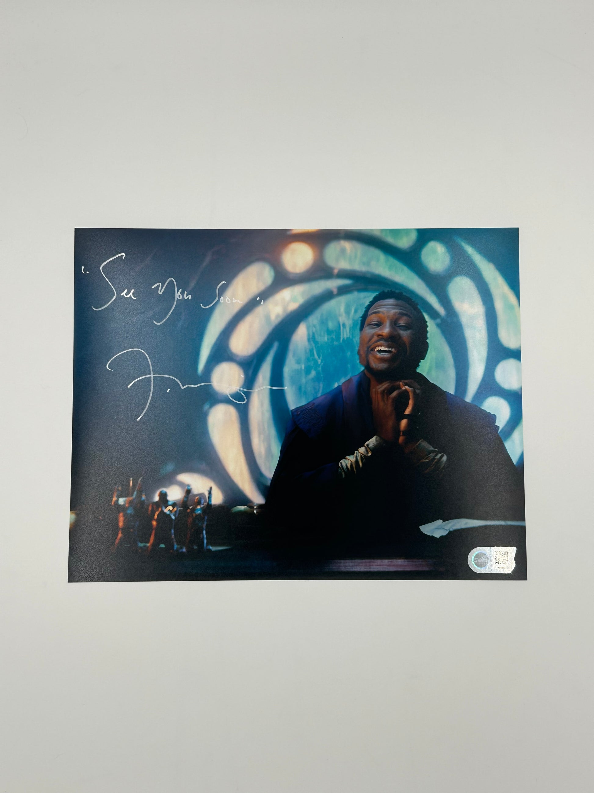 Photo of Jonathan Majors Signed "Ant-Man and the Wasp: Quantumania" Inscribed "See You Soon" 11x14 Photo (SWAU) at InkedAuction.com.