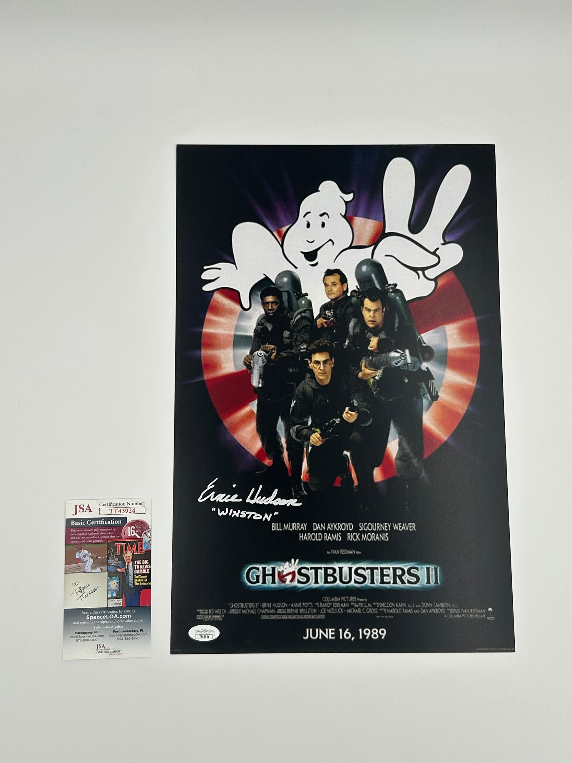 Photo of Ernie Hudson Signed And Inscribed "Winston" "Ghostbusters 2" 11x17 Poster (JSA) (See Description) at InkedAuction.com.