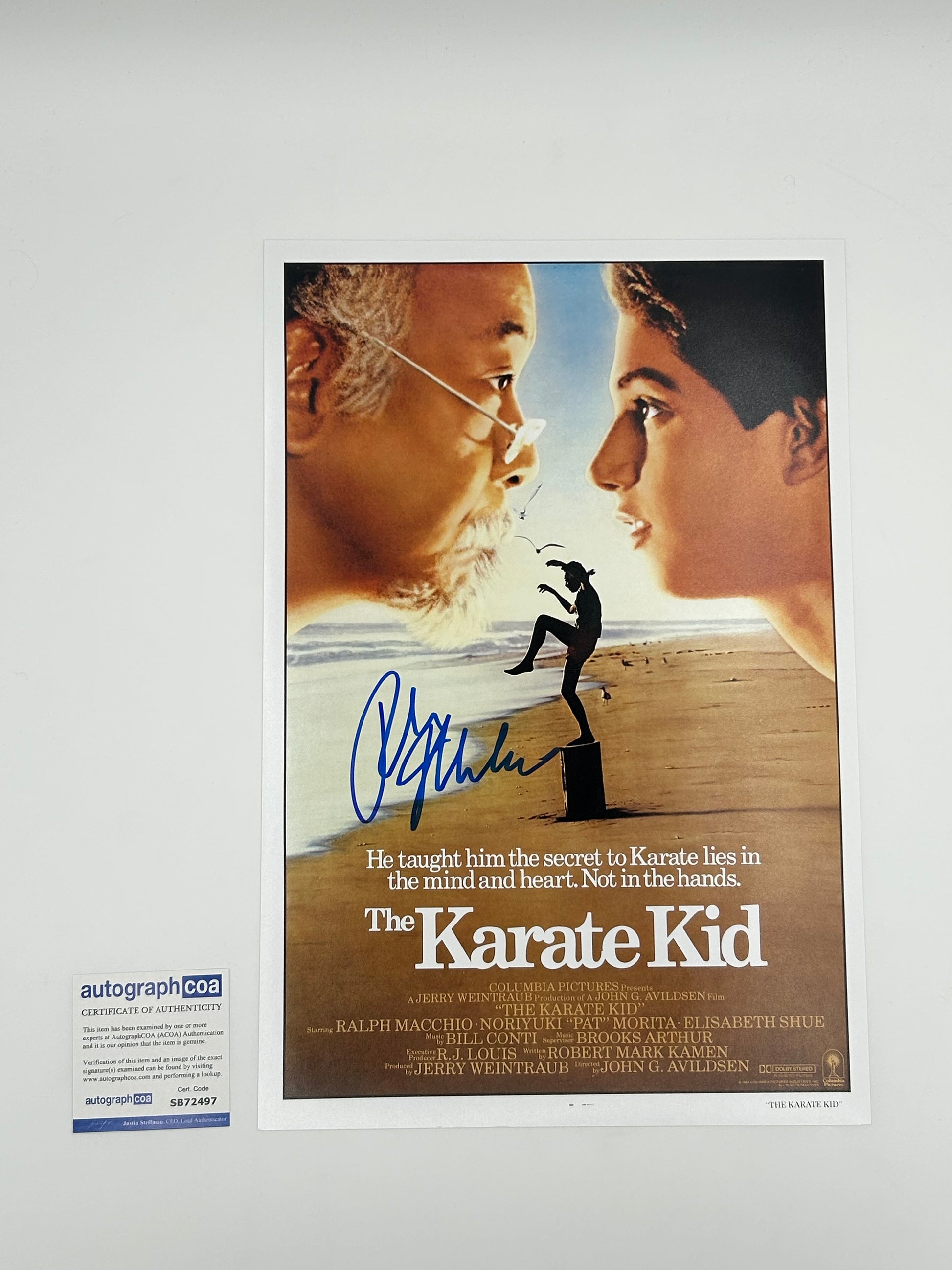 Photo of Ralph Macchio Signed "The Karate Kid" 12x18 Poster (ACOA) at InkedAuction.com.