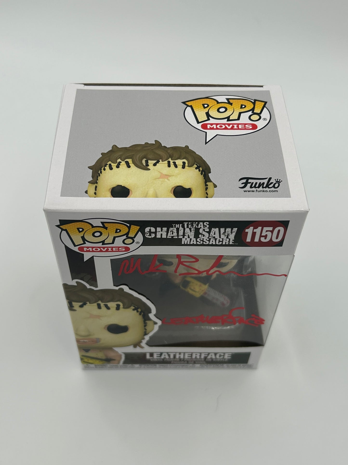 Mark Burnham Signed And Inscribed "Leatherface" Leatherface "The Texas Chainsaw Massacre" #1150 Funko Pop! Vinyl Figure (JSA)