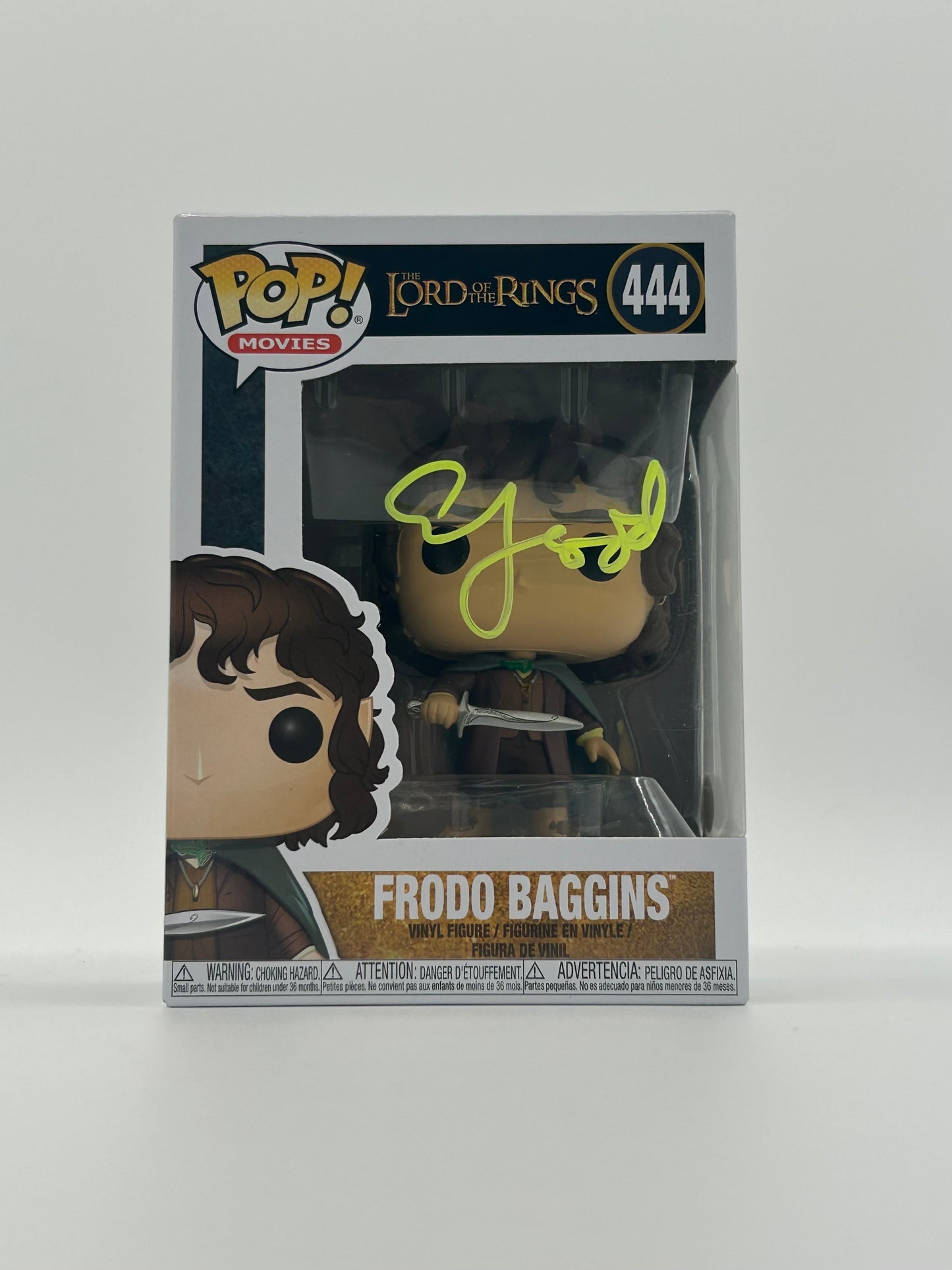 Elijah Wood Signed Frodo Baggins "The Lord of the Rings" #444 Funko Pop! Vinyl Figure (JSA Witnessed)