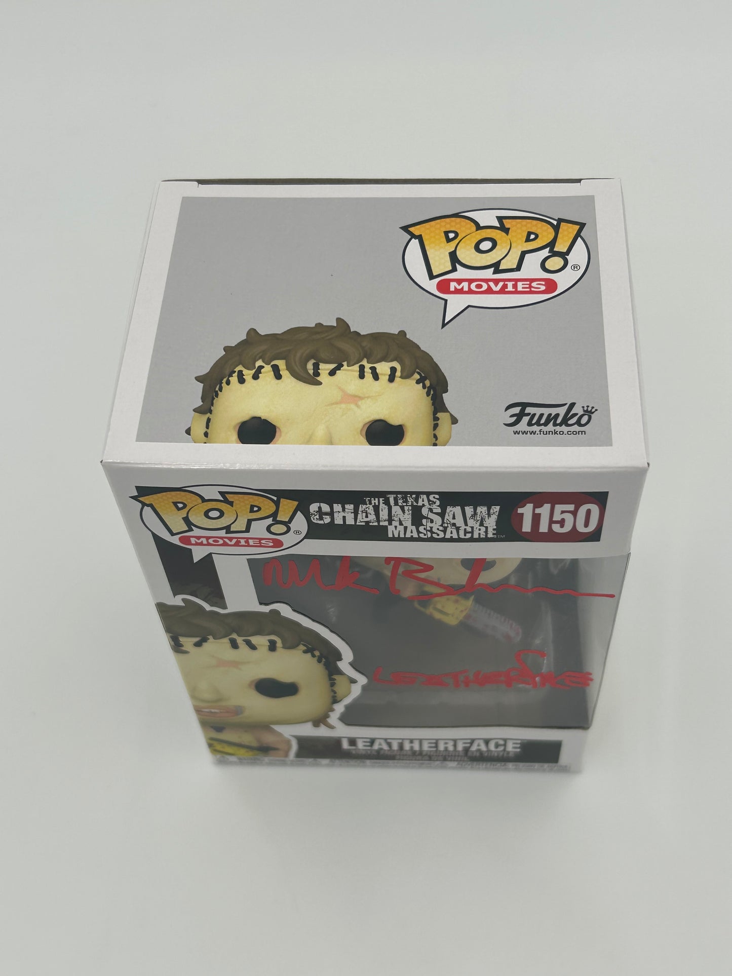 Mark Burnham Signed and Inscribed Leatherface "The Texas Chainsaw Massacre" #1150 Funko Pop! Vinyl Figure (JSA)