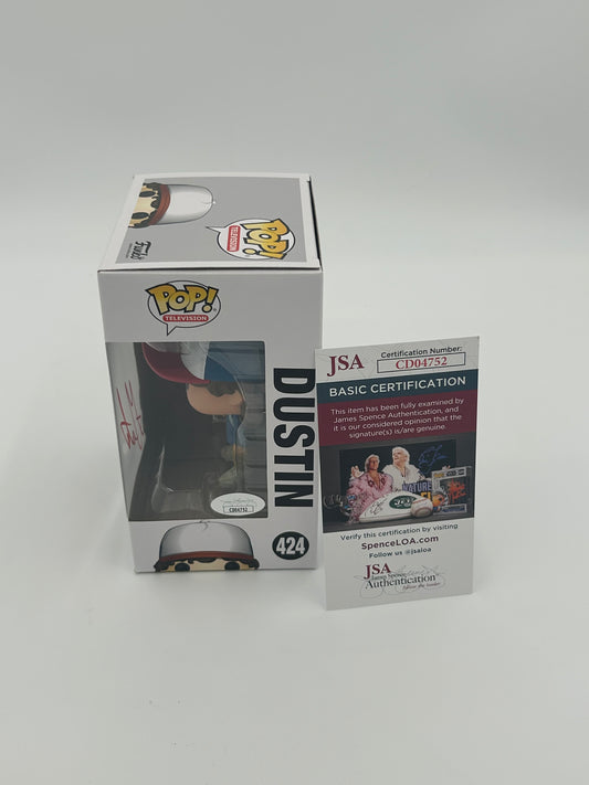 Gaten Matarazzo Signed Dustin "Stranger Things" #424 Funko Pop! Vinyl Figure (JSA)