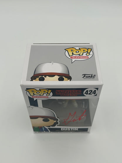 Gaten Matarazzo Signed Dustin "Stranger Things" #424 Funko Pop! Vinyl Figure (JSA)