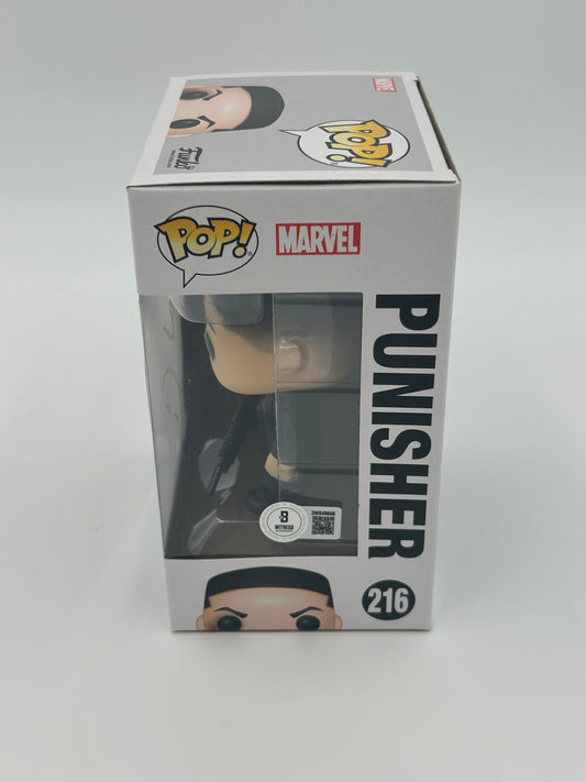 Jon Bernthal Signed With Drawing Punisher "Daredevil" #216 Funko Pop! Vinyl Figure (Beckett Witnessed)
