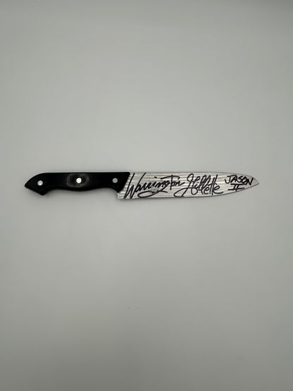 Warrington Gillette Signed Knife Inscribed "Jason 2" (JSA) (See Description)