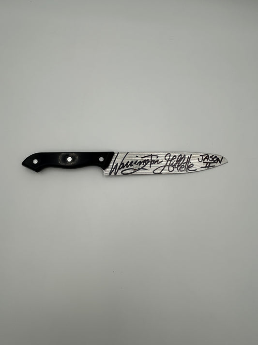 Warrington Gillette Signed Knife Inscribed "Jason 2" (JSA) (See Description)