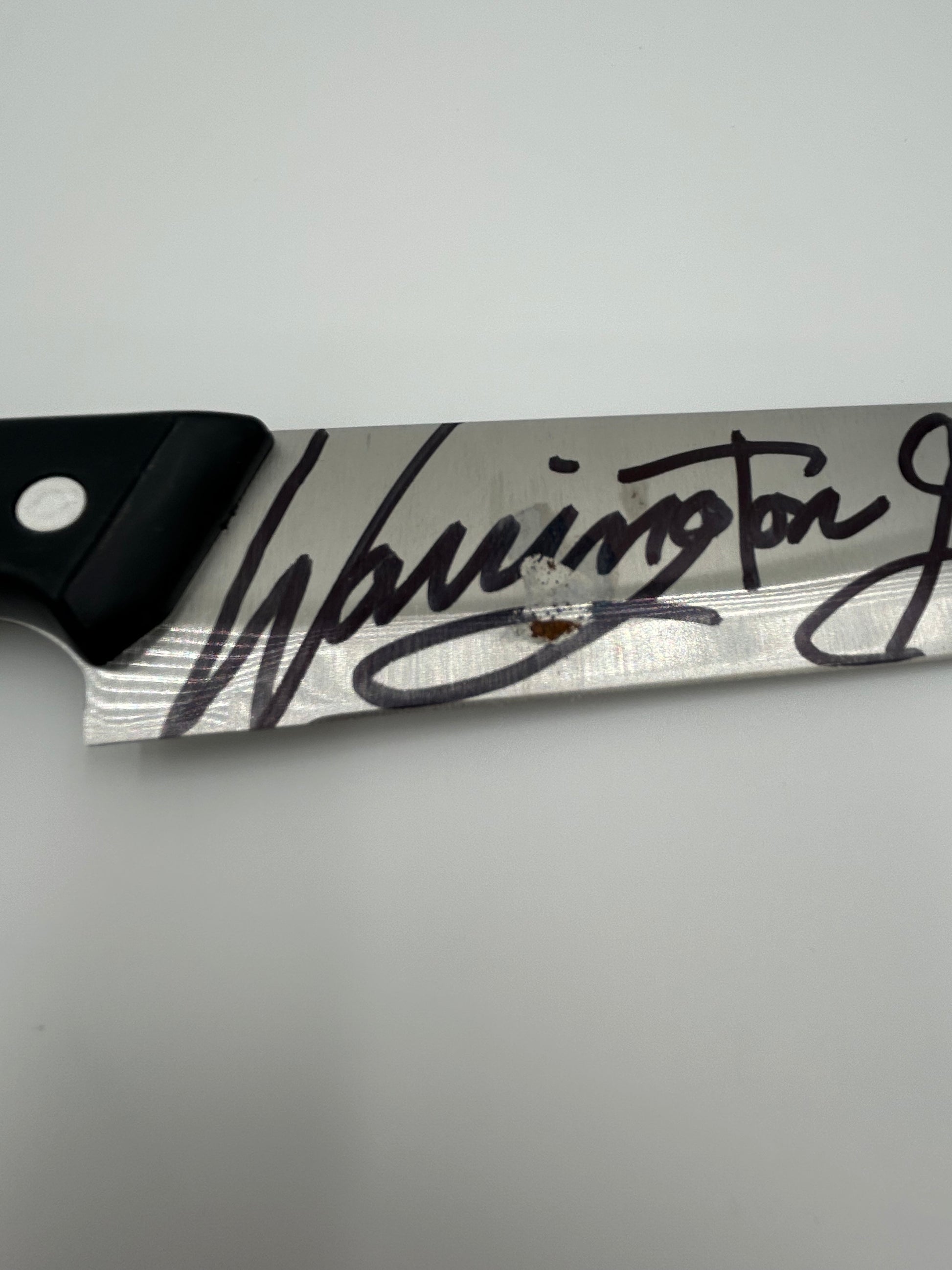 Photo of Warrington Gillette Signed Knife Inscribed "Jason 2" (JSA) (See Description) at InkedAuction.com.