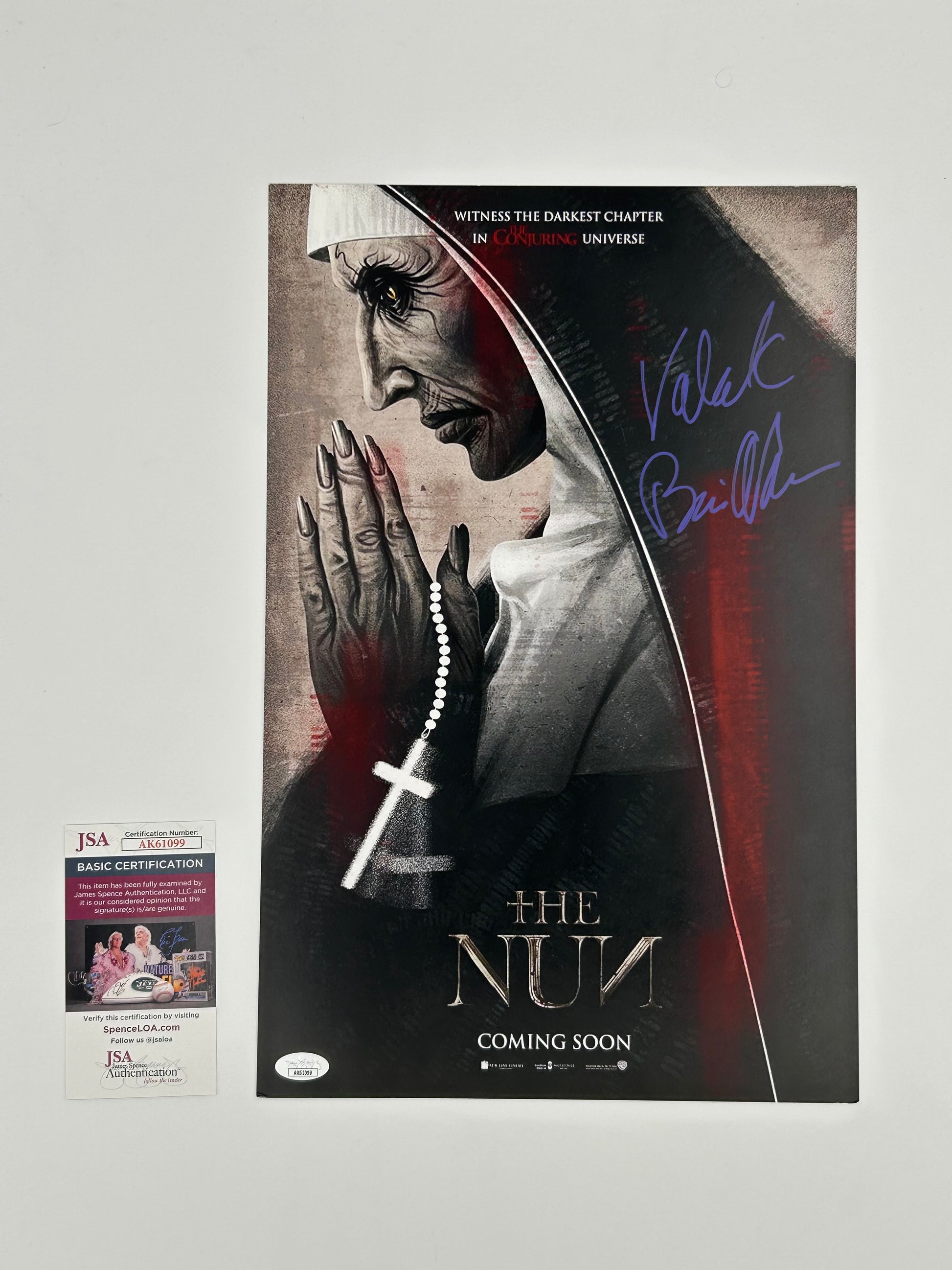 Photo of Bonnie Aarons Signed And Inscribed "Valak" 11x17 "The Nun" Poster (JSA) at InkedAuction.com.