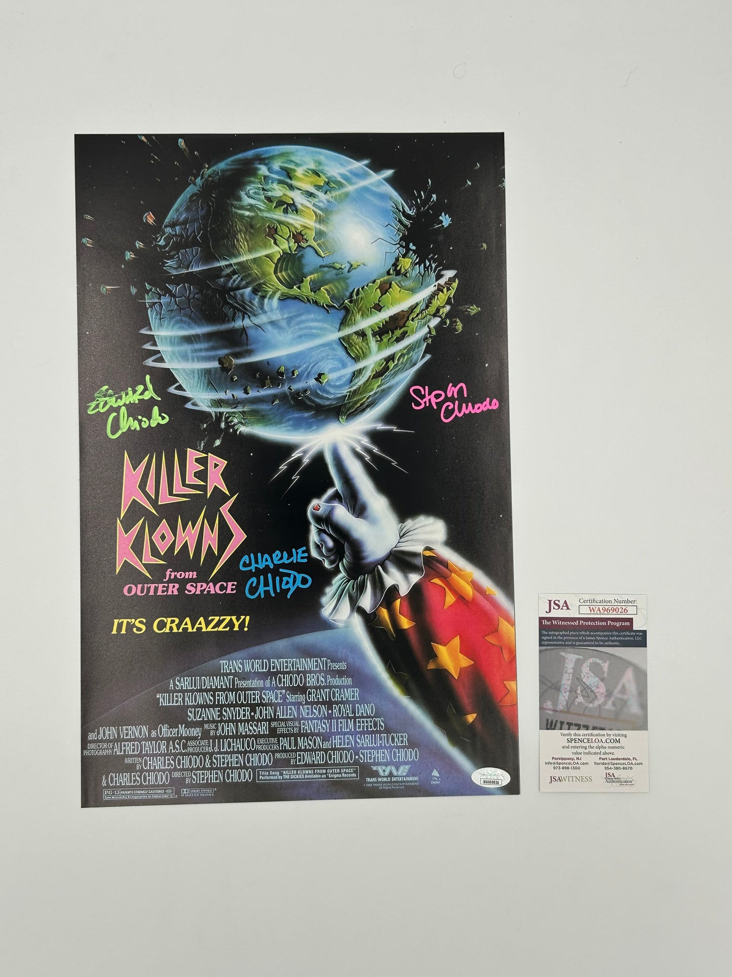 Chiodo Bros Signed "Killer Klowns From Outer Space" 11x17 Poster (JSA Witnessed) (See Description)