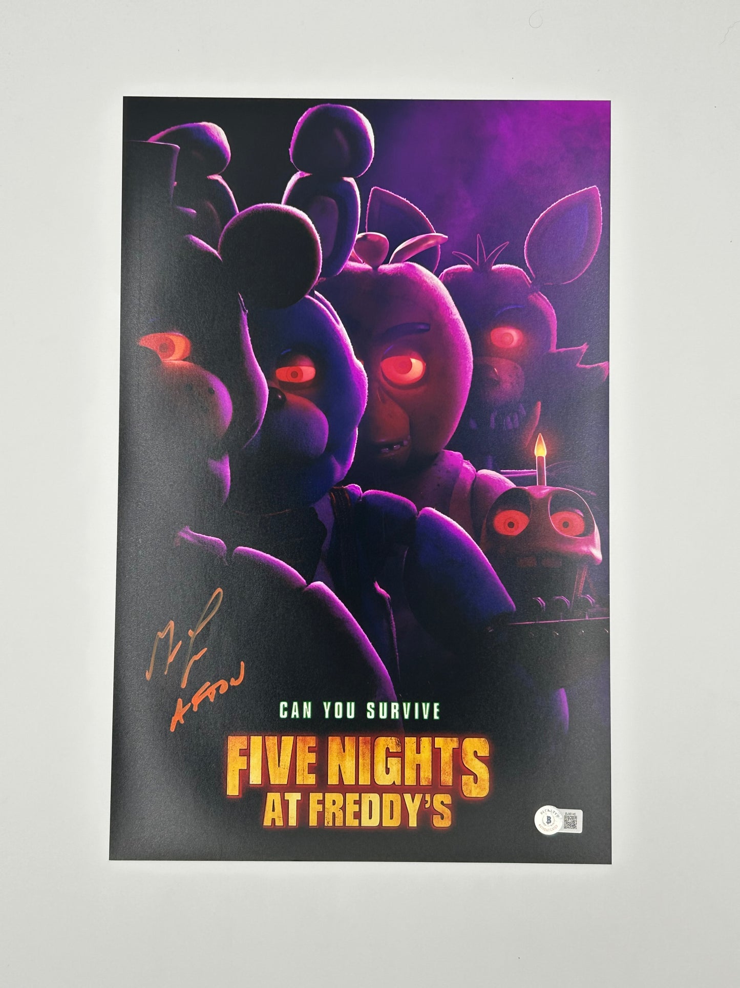 Matthew Lillard Signed And Inscribed "Afton" "Five Nights At Freddy's" 11x17 Poster (Beckett)