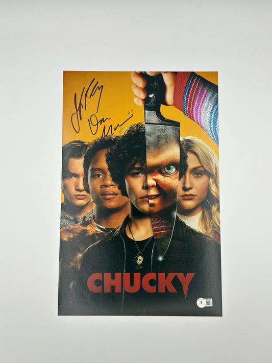 Don Mancini And Jennifer Tilly Signed "CHUCKY" 11x17 Poster (Beckett)