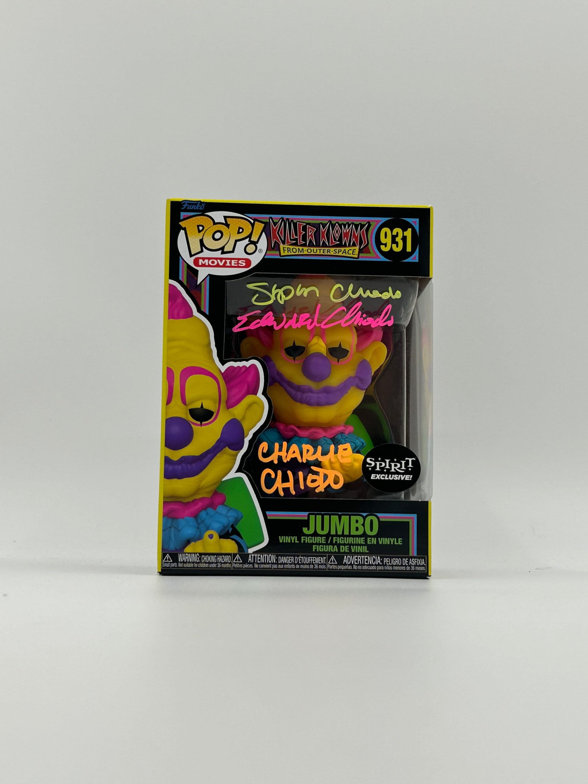 Photo of Chiodo Bros Signed Jumbo "Killer Klowns From Outer Space" #931 Funko Pop! Vinyl Figure (JSA Witnessed) at InkedAuction.com.