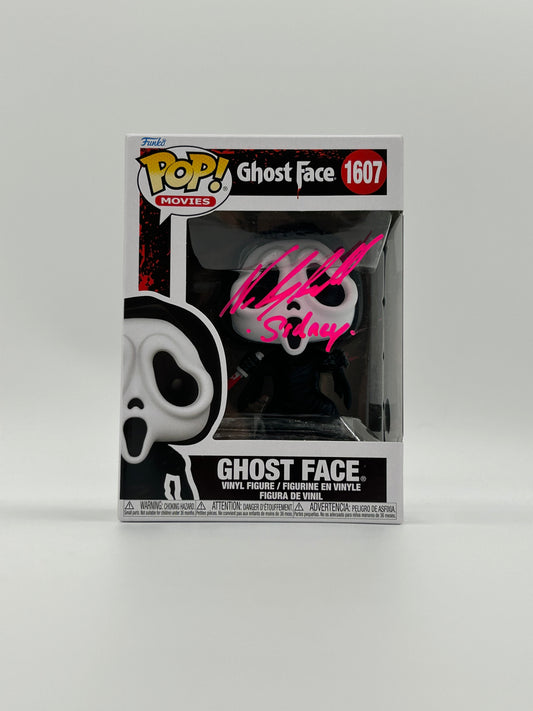 Neve Campbell Signed and Inscribed "Sidney" Ghost Face "Scream" #1607 Funko Pop! Vinyl Figure (Beckett Witnessed)