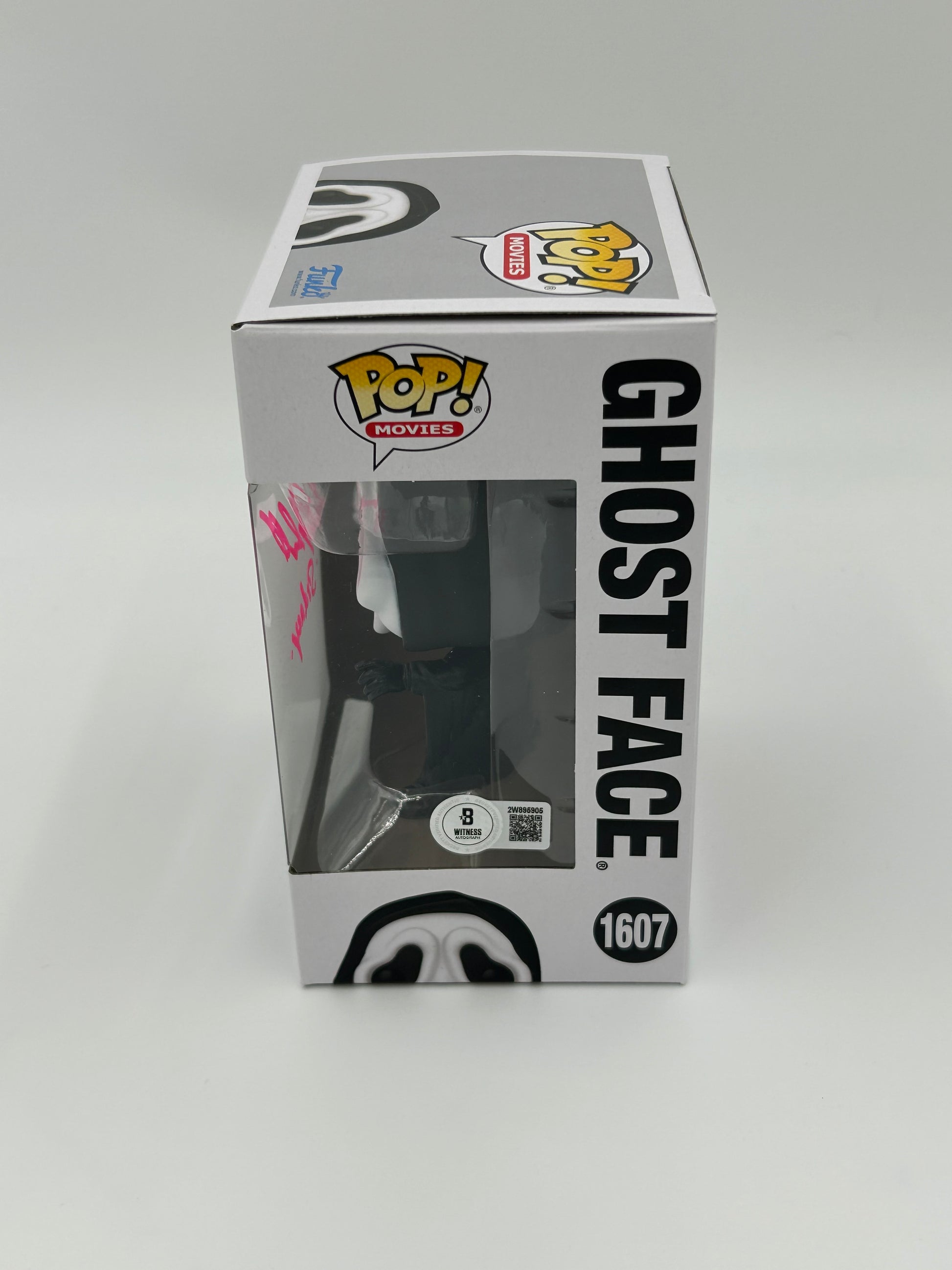 Photo of Neve Campbell Signed and Inscribed "Sidney" Ghost Face "Scream" #1607 Funko Pop! Vinyl Figure (Beckett Witnessed) at InkedAuction.com.