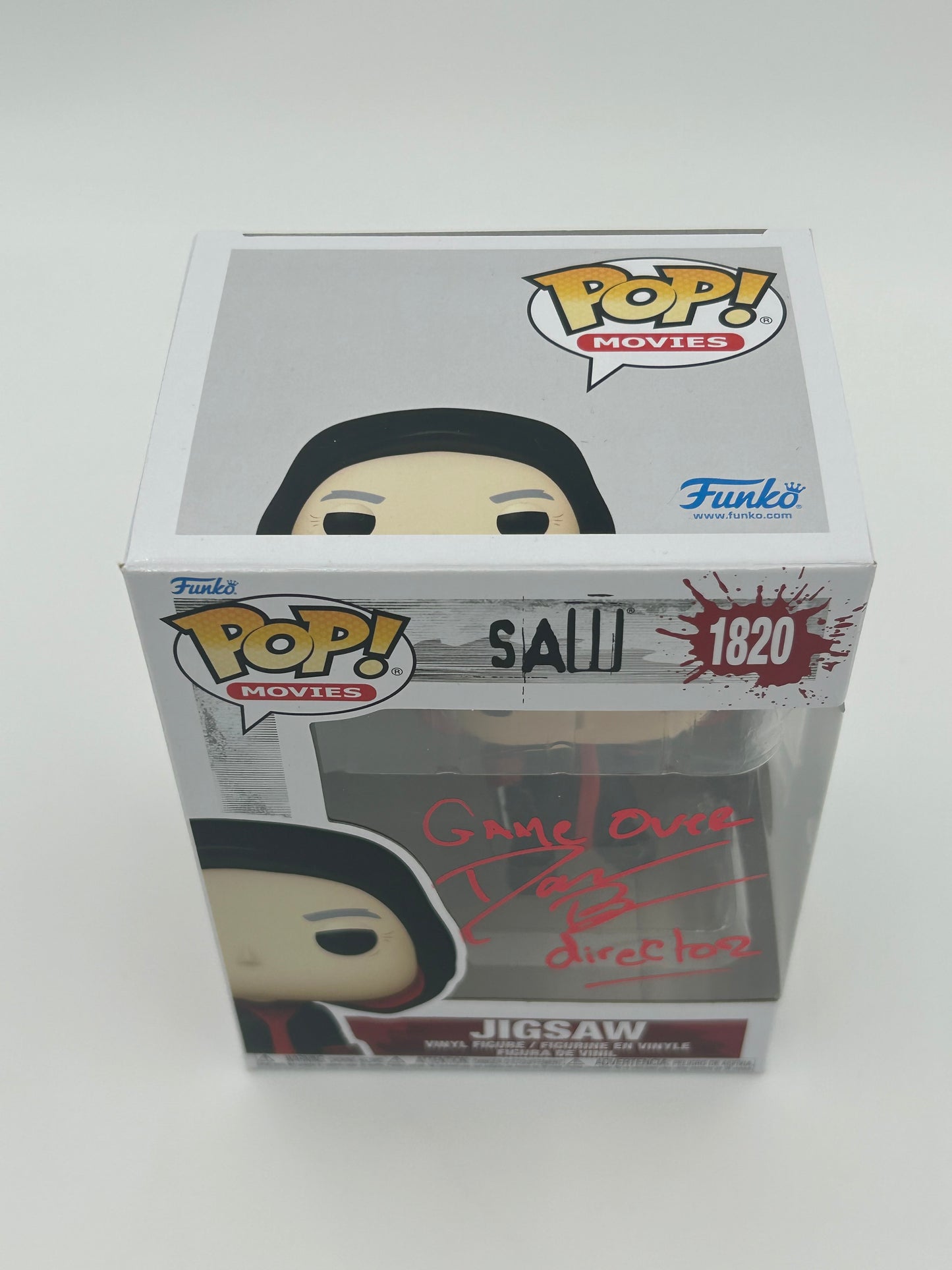 Darren Lynn Bousman Signed and Inscribed "Game Over" "Director" Jigsaw "SAW" #1820 Funko Pop! Vinyl Figure (JSA Witnessed)